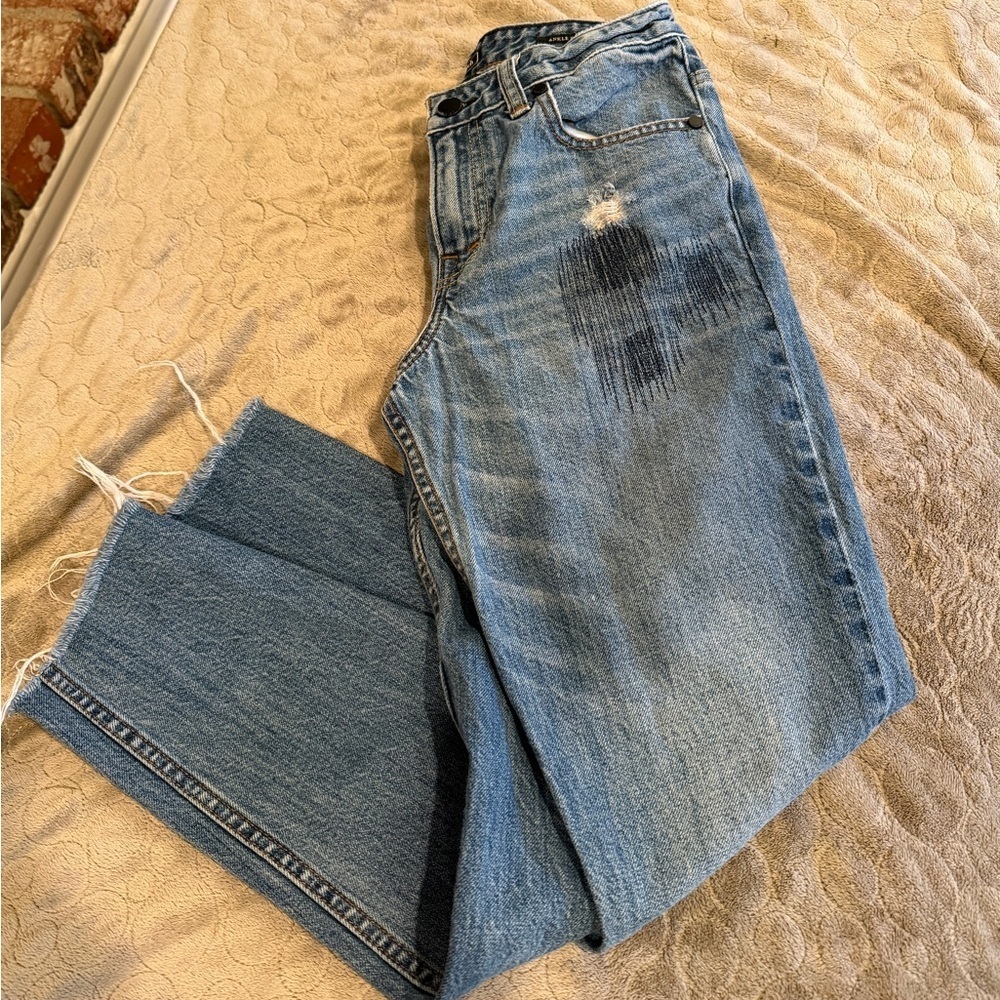 Distressed Womens Abercrombie Blue Jeans